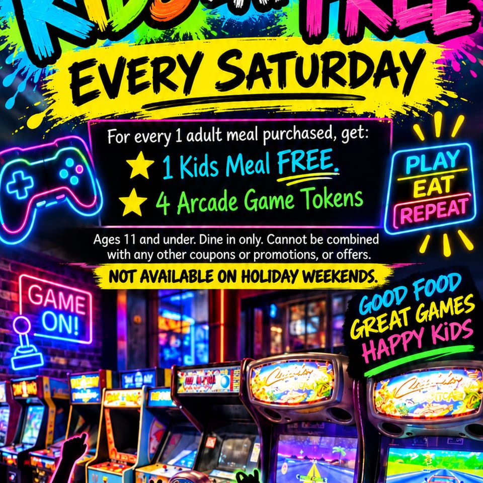 Saturday kids eat free flyer