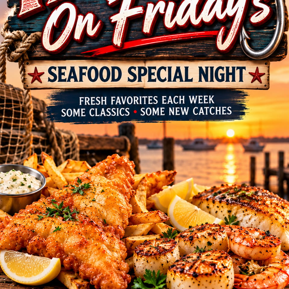 Friday seafood special flyer